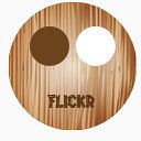 flickr木制的社交媒体图标