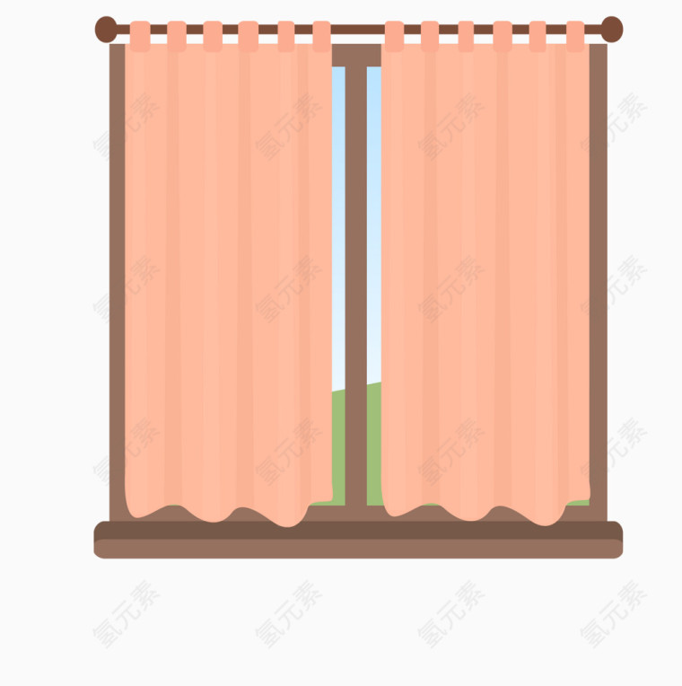 矢量卡通窗帘