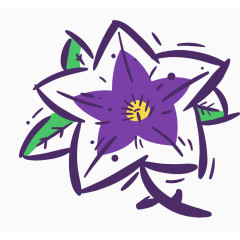 卡通手绘紫边花瓣 
