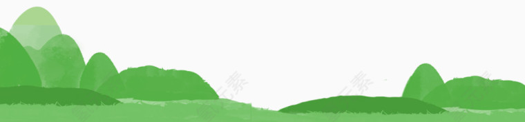 绿色手绘山峰