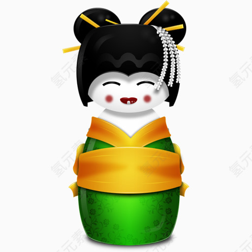 韩国绿色geisha-icons