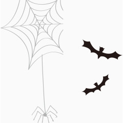 万圣节蜘蛛网蝙蝠
