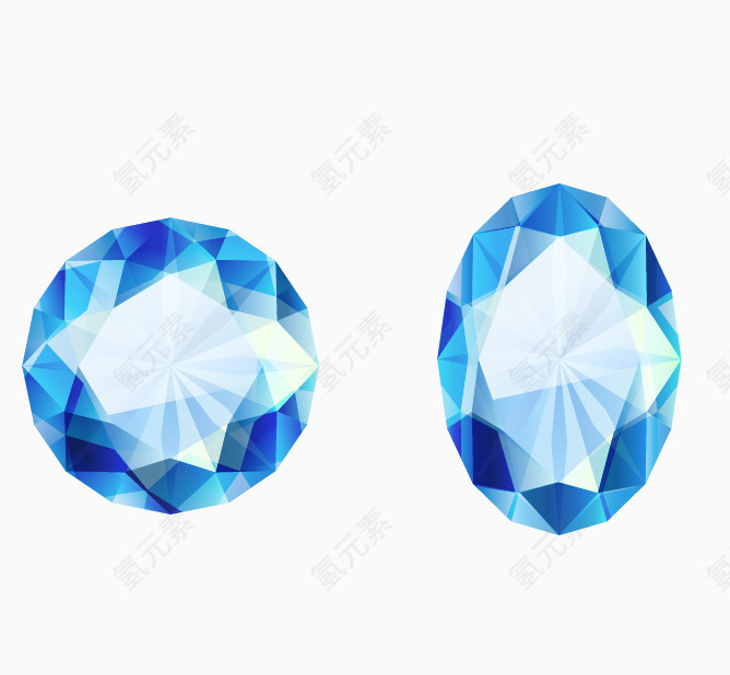 免抠蓝色水晶钻石