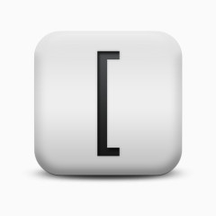 不光滑的白色的广场图标字母数字支架Alphanumeric-icons