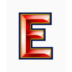 红色立体字母E