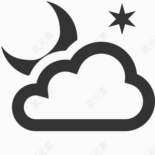 partly cloudy night icon