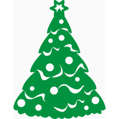卡通绿色圣诞树