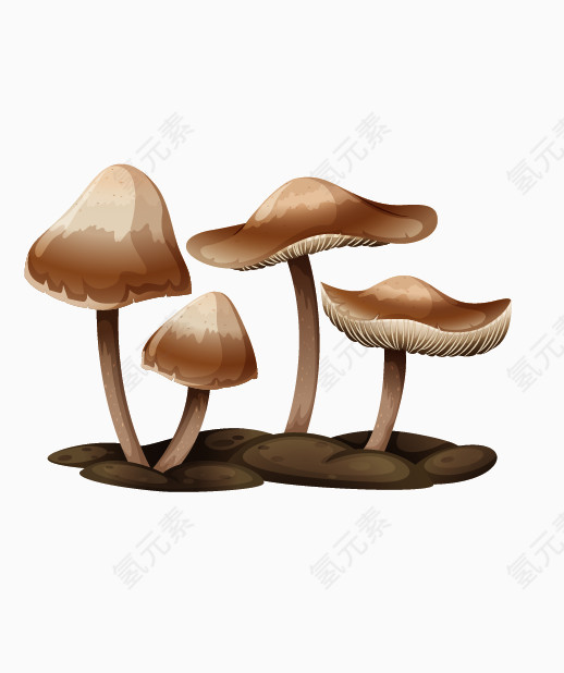 卡通可爱蘑菇素材