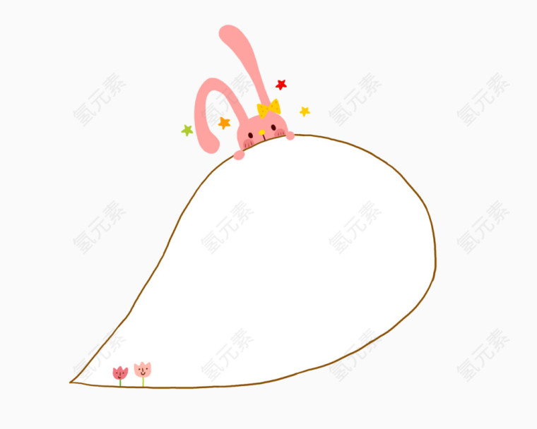 萌萌的粉色长耳兔