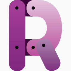 彩色拼接字母R 
