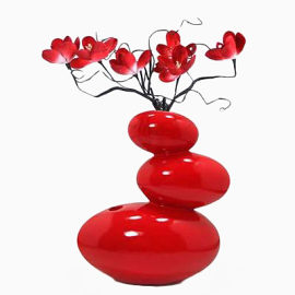 红色创意花瓶