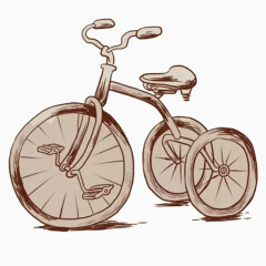 怀旧自行车插画