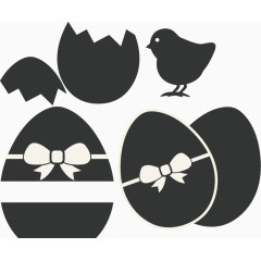 鸡蛋小鸡卡通手绘装饰元素