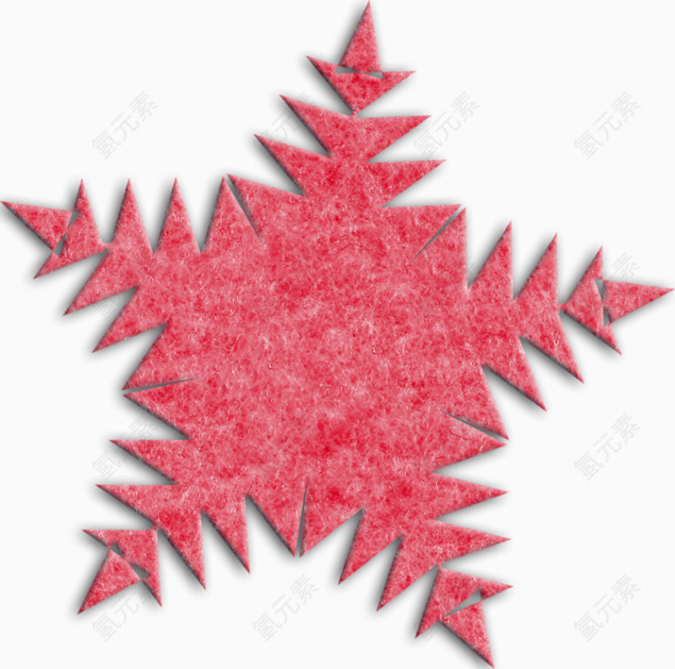 红色雪花状剪纸
