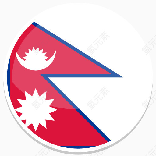 尼泊尔Flat-Round-World-Flag-icons