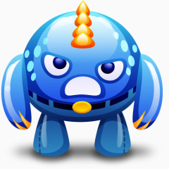 蓝色的怪物愤怒的cute-monsters-icons