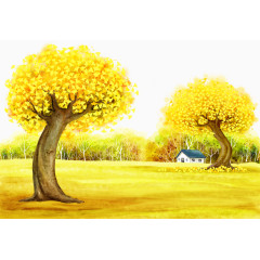 金色树木风景