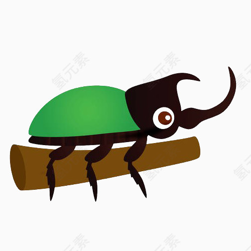 卡通绿色甲虫