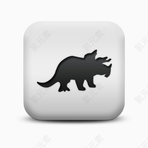 不光滑的白色的广场图标动物动物恐龙Animals-icons