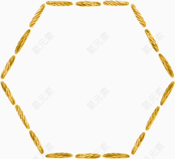黄色毛线六边形边框