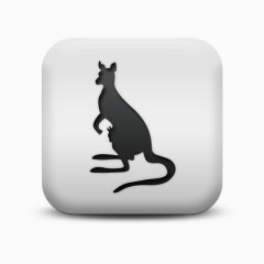 不光滑的白色的广场图标动物动物袋鼠Animals-Icons