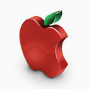 红色的绿色苹果mac-3D