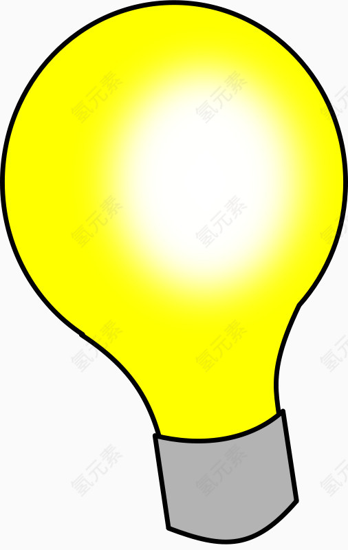 黄色的发光灯泡