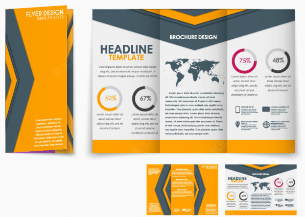 三折页设计矢量素材下载