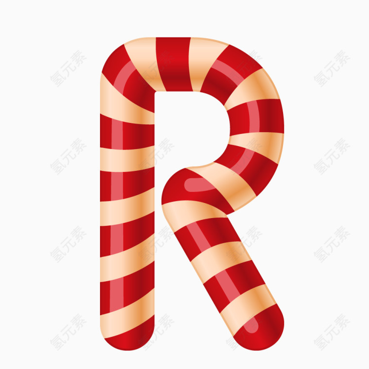圣诞节糖果字母R