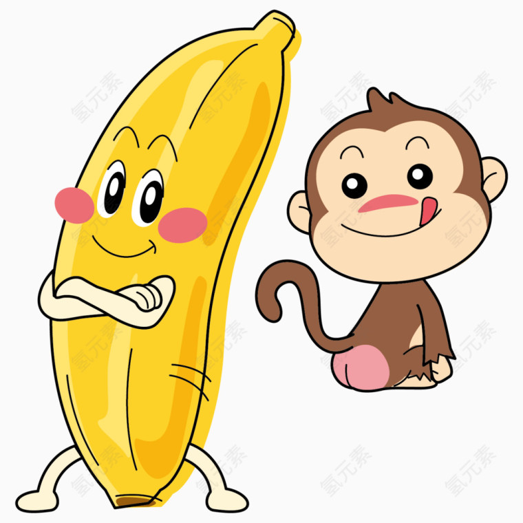 手绘香蕉表情