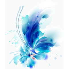 蓝色花朵花纹装饰