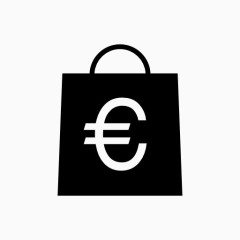 欧元购物袋图标