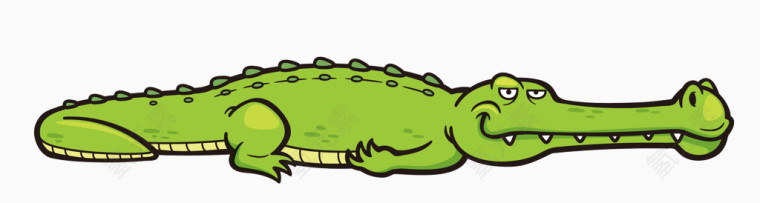 卡通手绘绿色鳄鱼动物免费下载