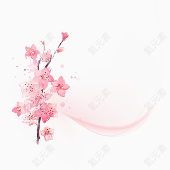 一枝粉红色桃花