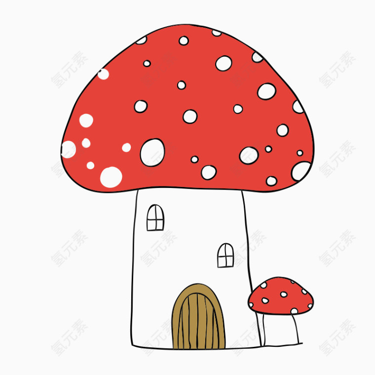 卡通蘑菇屋房子