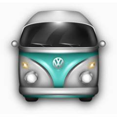 蓝白色公共汽车VW-bulli-icons