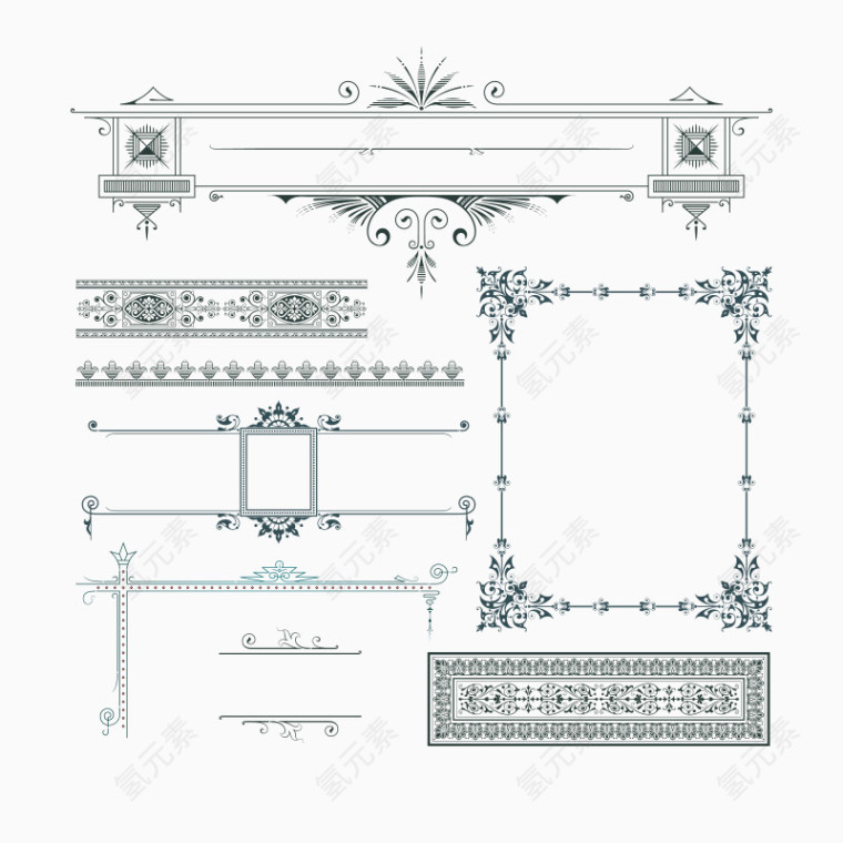 8款欧式风格花纹边框