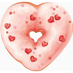 心形甜甜圈简易画水彩卡通手绘图标元素
