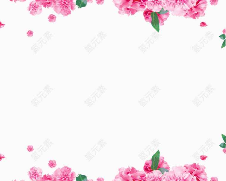 粉红蔷薇花边框装饰