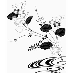 黑白花纹花边素材