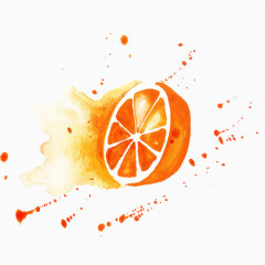 切开橙子手绘图