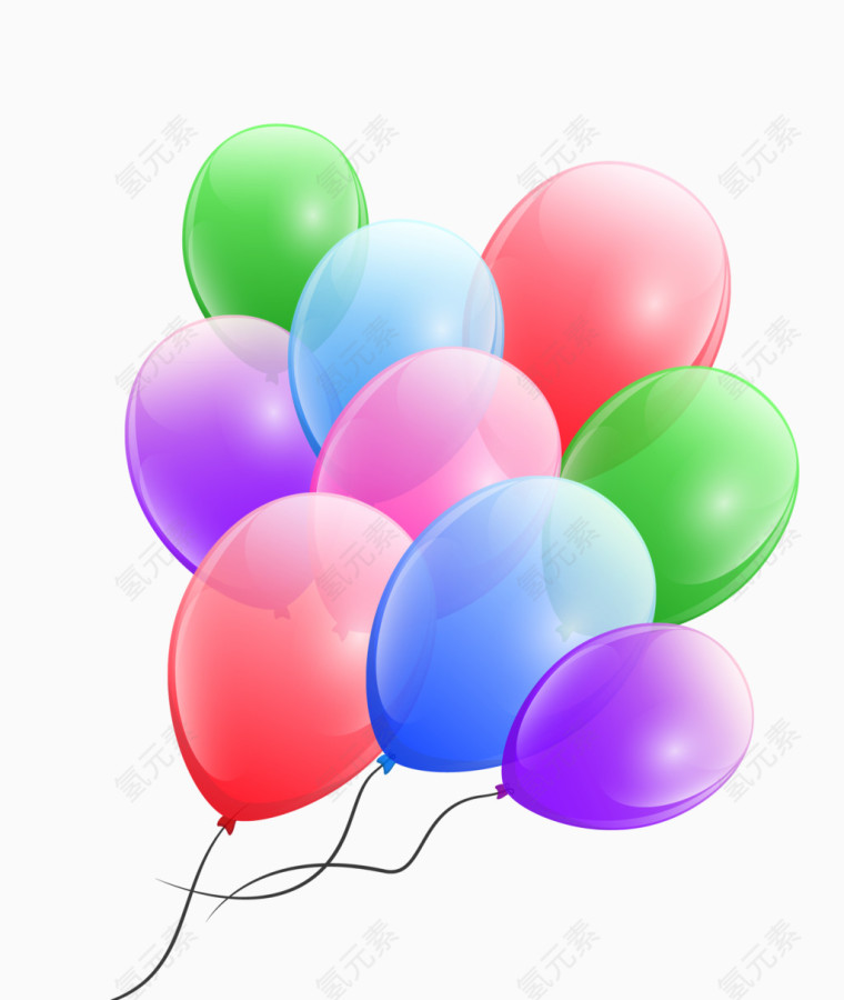节日漂浮彩色气球