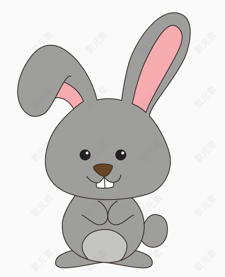 卡通灰色兔子