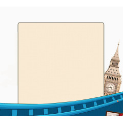 欧美伦敦元素钟楼轨道创意标签边框