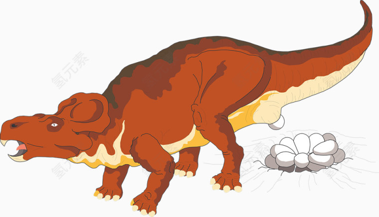 抽象艺术棕色低头大恐龙