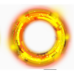 黄色圆环发光效果元素