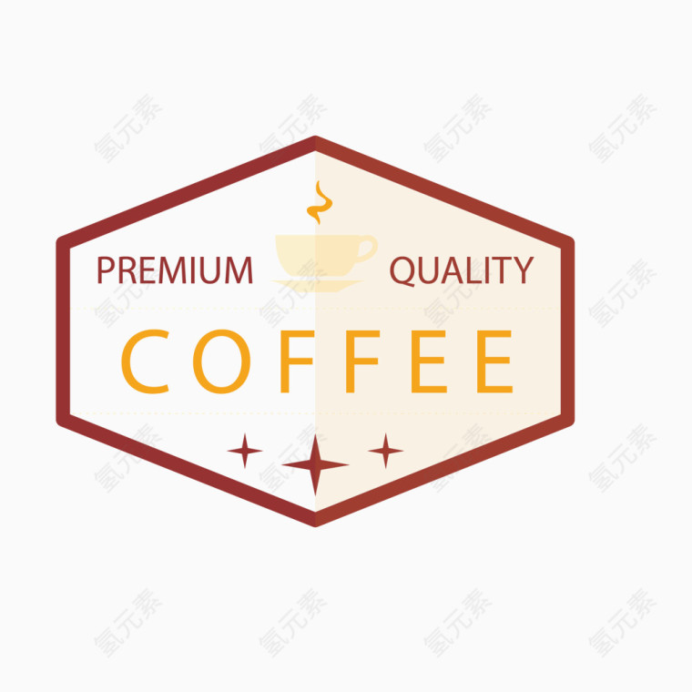 棕色咖啡装饰标签