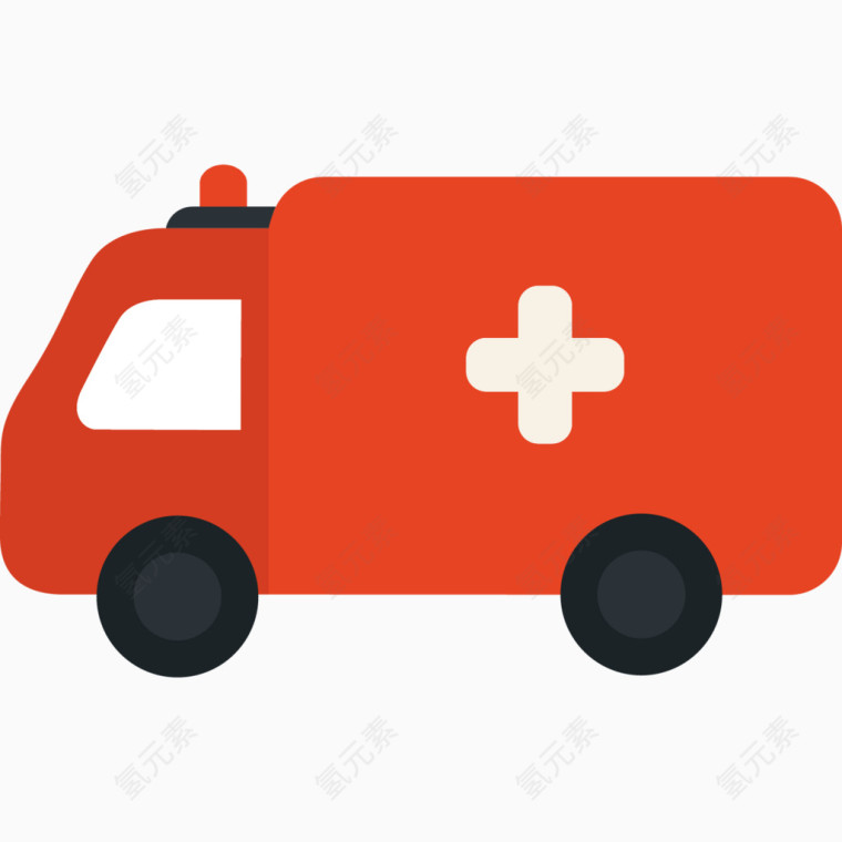 卡通交通工具彩色图标救护车