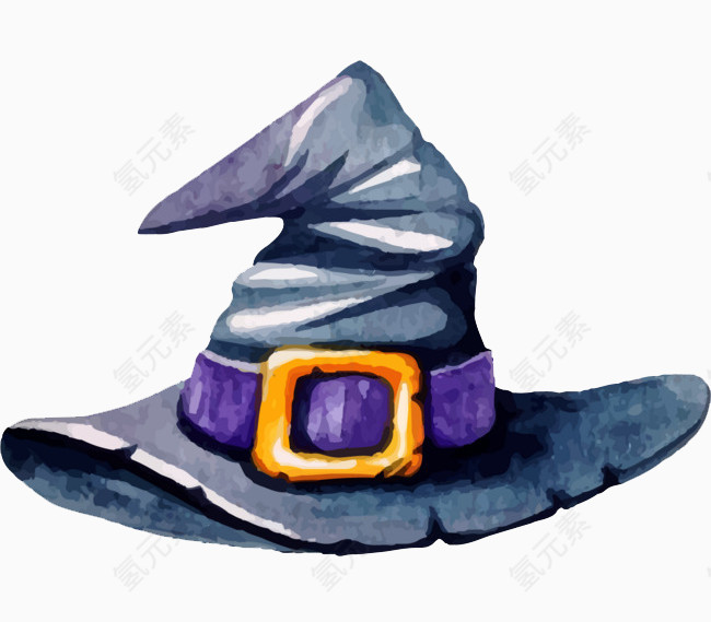水彩女巫帽子
