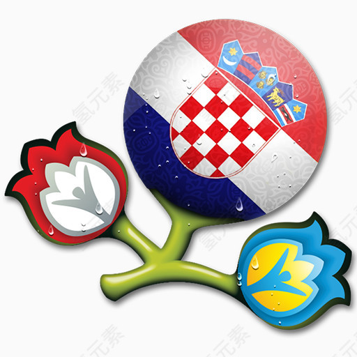 欧元克罗地亚欧元- 2012 -团队-图标
